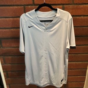 NWT Nike Dri-Fit Mens Large Grey Baseball Jersey AA9810-058